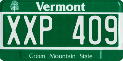 VT license plate XXP409