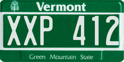 VT license plate XXP412