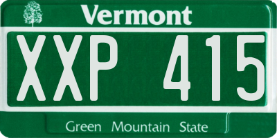 VT license plate XXP415