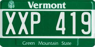 VT license plate XXP419
