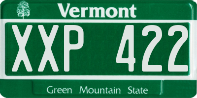 VT license plate XXP422