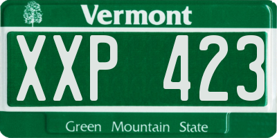 VT license plate XXP423