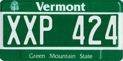 VT license plate XXP424