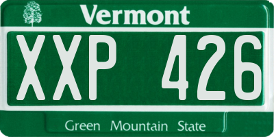 VT license plate XXP426