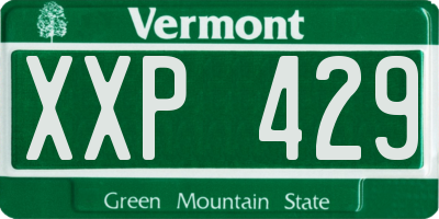 VT license plate XXP429
