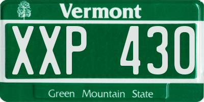 VT license plate XXP430