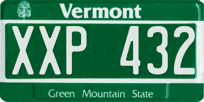 VT license plate XXP432