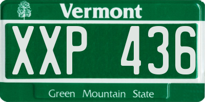 VT license plate XXP436