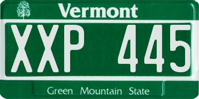 VT license plate XXP445