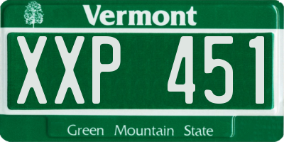 VT license plate XXP451