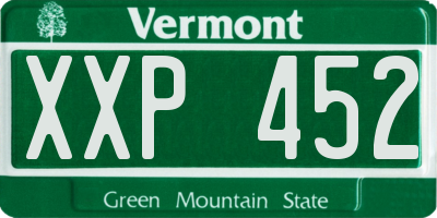 VT license plate XXP452