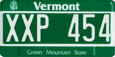 VT license plate XXP454