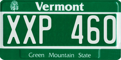 VT license plate XXP460