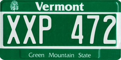 VT license plate XXP472