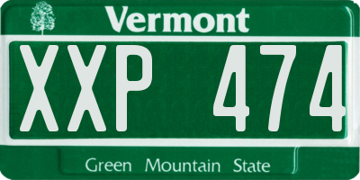 VT license plate XXP474