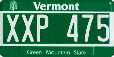 VT license plate XXP475