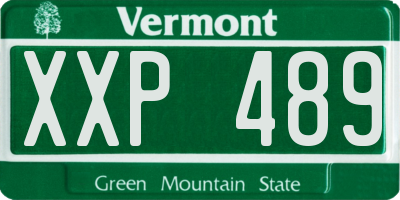 VT license plate XXP489