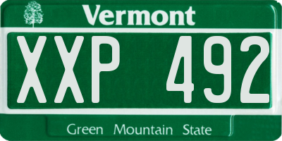 VT license plate XXP492
