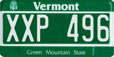 VT license plate XXP496