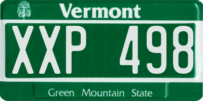 VT license plate XXP498