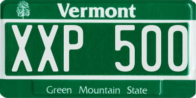 VT license plate XXP500
