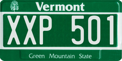 VT license plate XXP501