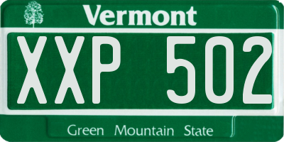 VT license plate XXP502