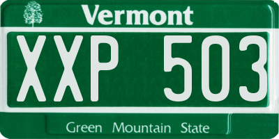 VT license plate XXP503