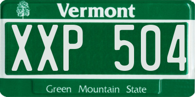 VT license plate XXP504
