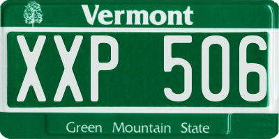 VT license plate XXP506