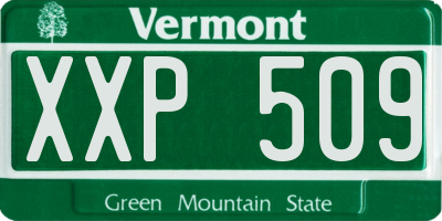 VT license plate XXP509