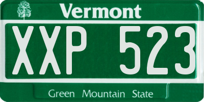VT license plate XXP523