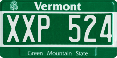 VT license plate XXP524