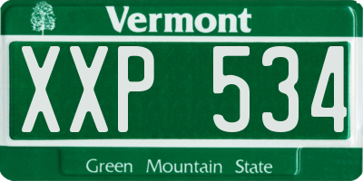 VT license plate XXP534