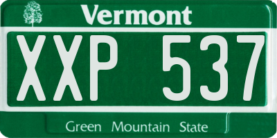 VT license plate XXP537