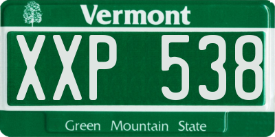 VT license plate XXP538