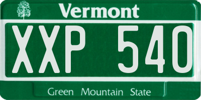 VT license plate XXP540
