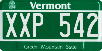 VT license plate XXP542