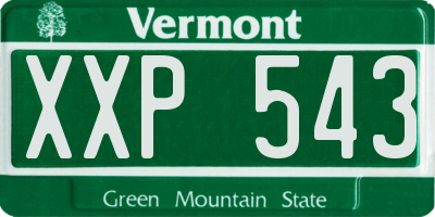 VT license plate XXP543