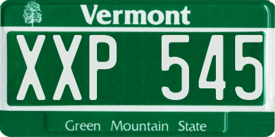 VT license plate XXP545