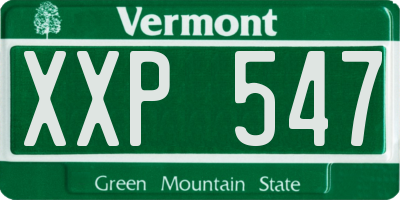 VT license plate XXP547