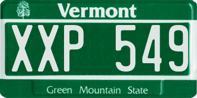 VT license plate XXP549