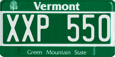 VT license plate XXP550