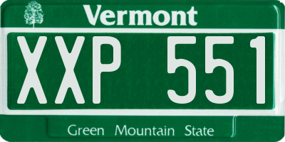 VT license plate XXP551