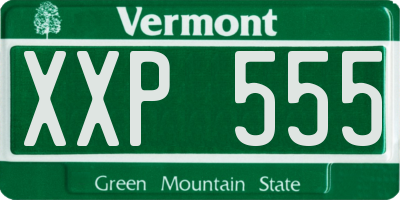 VT license plate XXP555