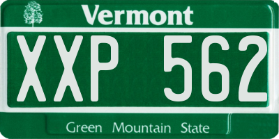 VT license plate XXP562