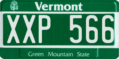 VT license plate XXP566
