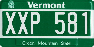 VT license plate XXP581