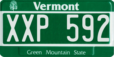 VT license plate XXP592