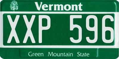 VT license plate XXP596